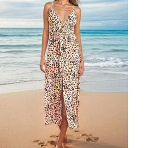 Bar III Summer Heat Leopard Print Cover Up Dress